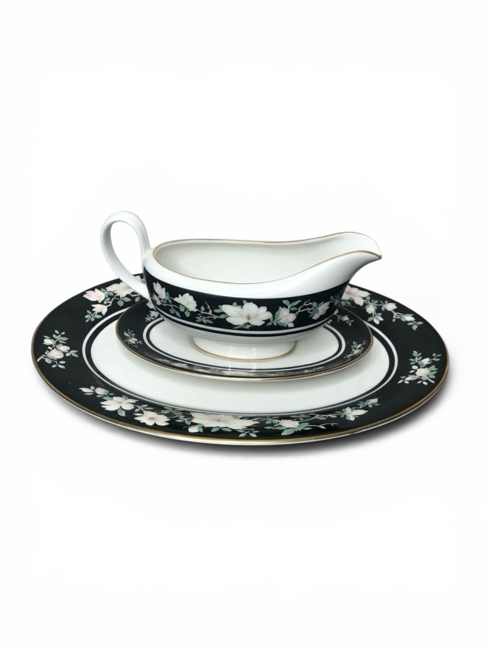 Vintage 80s Royal Doulton Intrigue Serving platter & Gravy Boat